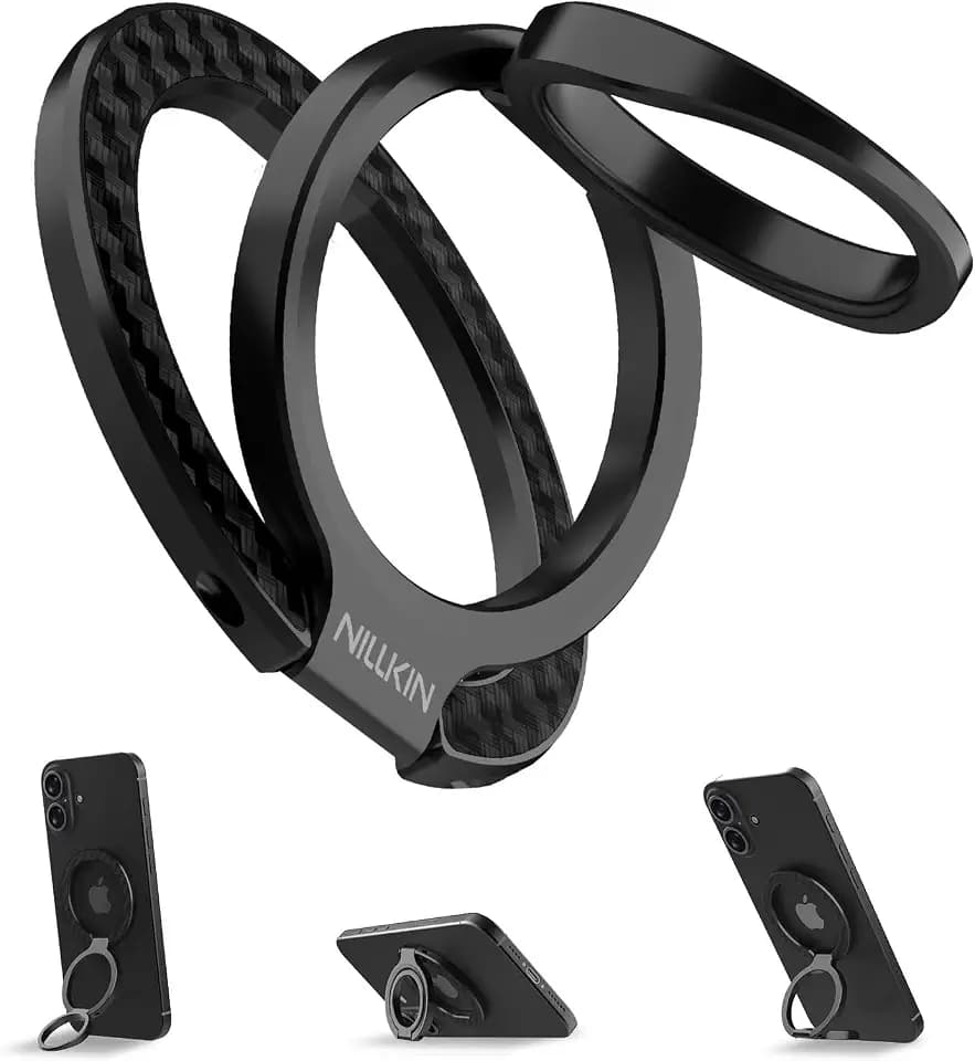 Nillkin FiberSnap MagSafe Phone Ring Holder Magnetic Kickstand - Black