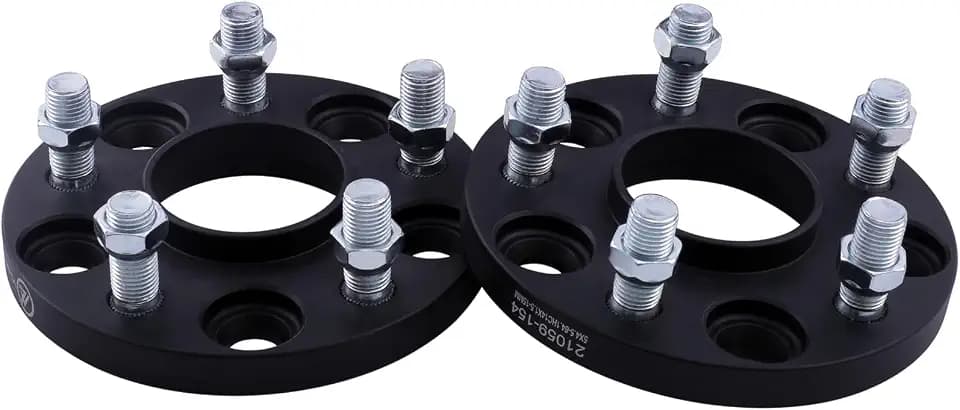 Black Forged 5x108 Hubcentric Wheel Spacers 20mm 14x1.5 Studs 63.4mm Hub Bore Compatible with Ford Land-Rover-Volvo 5 Lug for 2015-2023 Edge | 2015-2023 Discovery Sport | S60 S80- Pack of 2