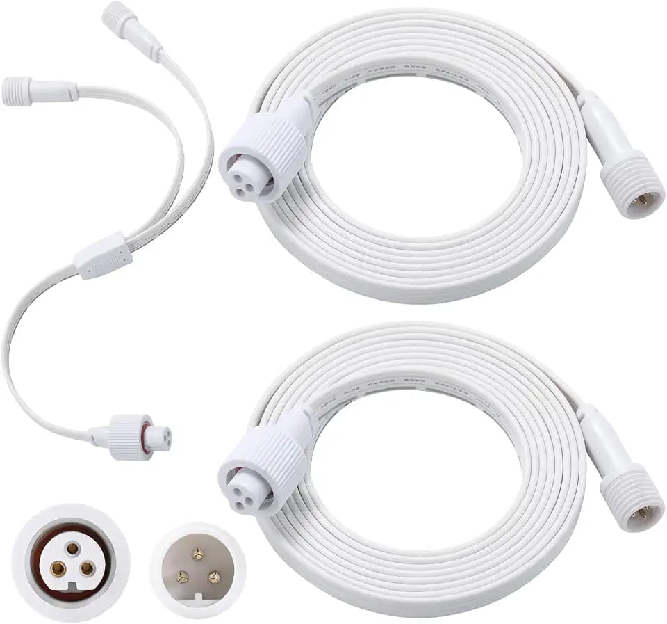 6.2Ft 2Pack Extension Cable for Go-vee Permanent Outdoor Lights Pro, Y-Shaped Cable Waterproof Extension Cord Compatible with Go-vee H706A H706B H706C