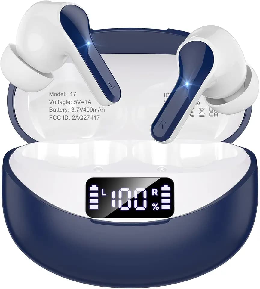 Wireless Earbuds, Bluetooth 5.4 Headphones HIFI Stereo/Crystal clear, Blue