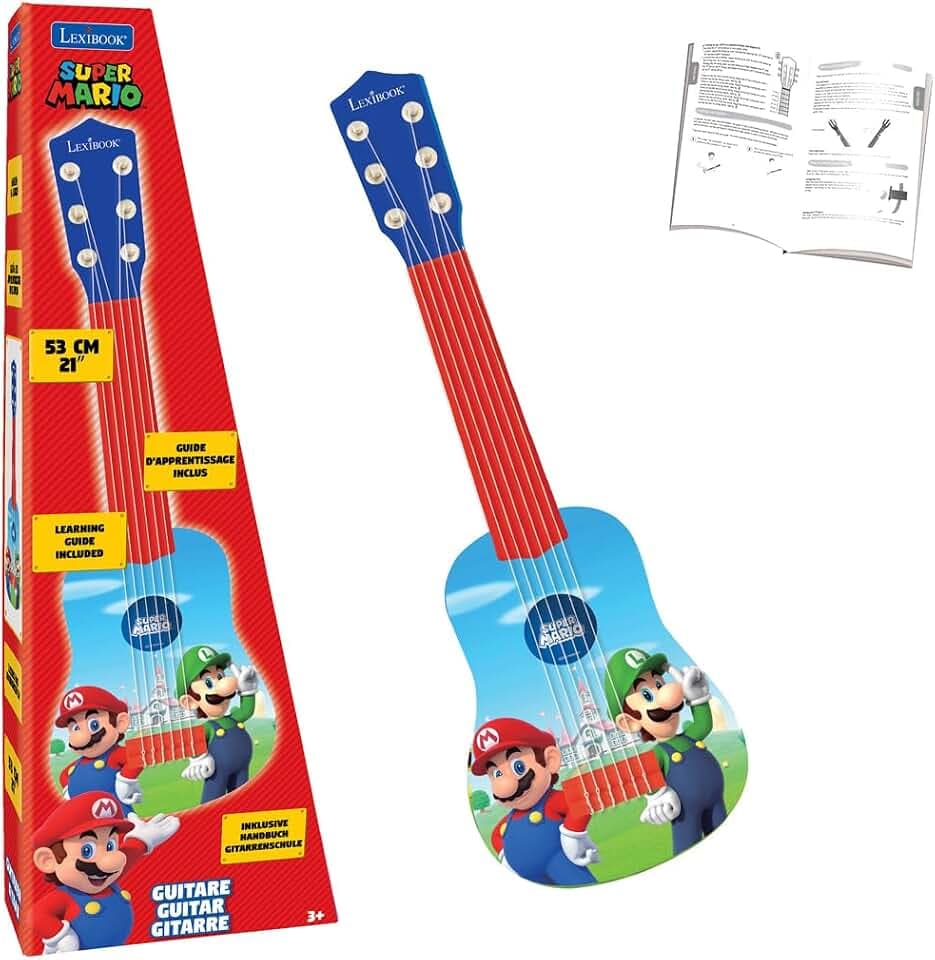 Lexibook, Mario & Luigi, Meine erste Gitarre, blau/rot, K200NILXB