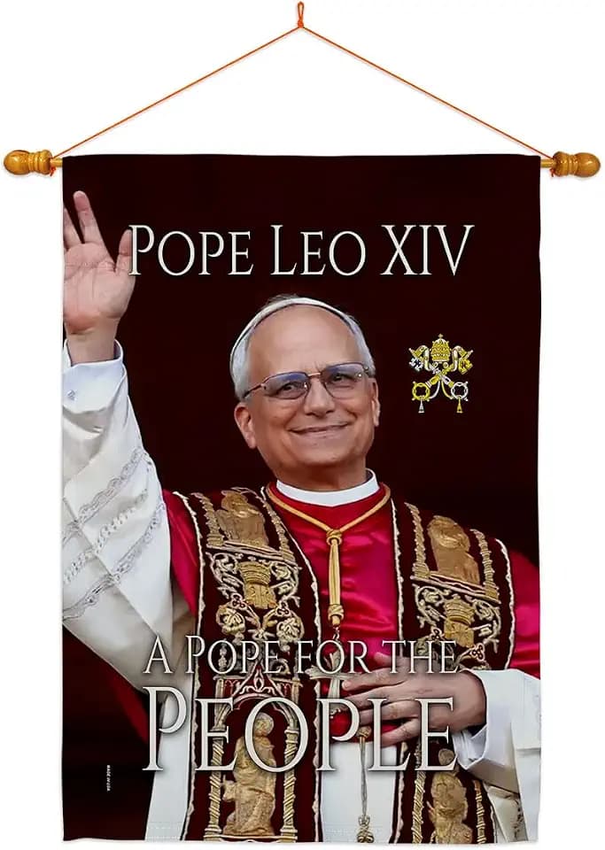 Bishop Wall Hanging Decor Tapestry Set Catholic Memorabilia Poster Room Decor Vatican Canvas Habemus Papam Picture Textile Decorations American Papal Print Sign Religious Gifts
