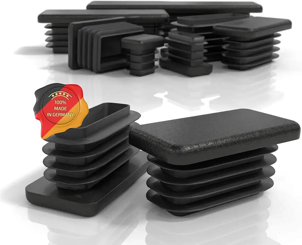 PD® Lamellenstopfen 50x30 mm Rechteckrohr - Endkappen schwarz | 20 Stück