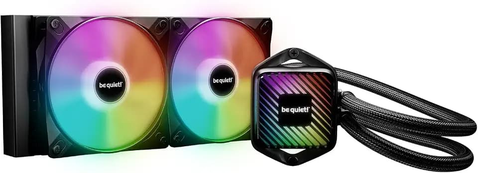 be quiet! Pure Loop 3 LX 240 mm, All-in-One Water Cooling, 2 Light Wings LX 120 mm PWM High-Speed Fans, ARGB Cooling Block Featuring 10 Included Lighting foils, Very high Cooling Performance