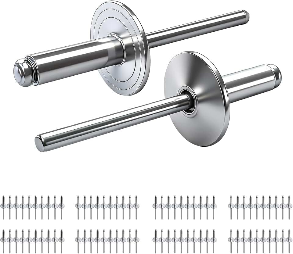 80 Stück Aluminium Blindnieten mit Großem Flansch 4.8x25mm Silber