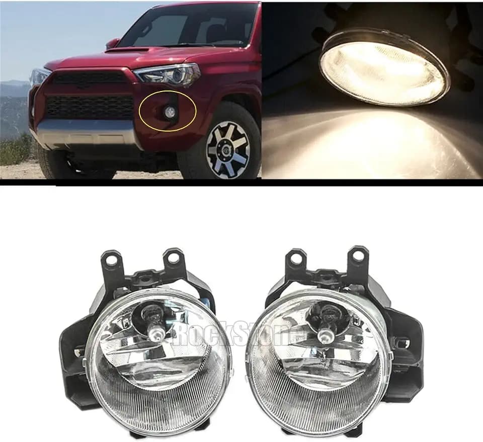 Pair Front Bumper Fog Lights w/H16 for 2014-2018 4Runner