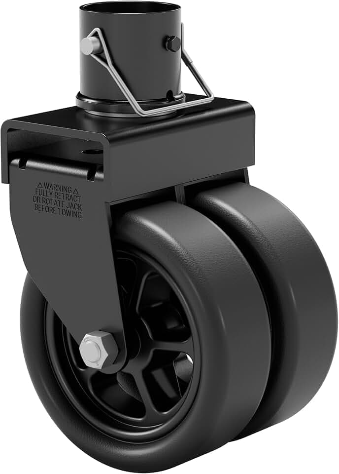 2500lbs Dual 6" Trailer Jack Swivel Caster, Heavy Duty Wheel