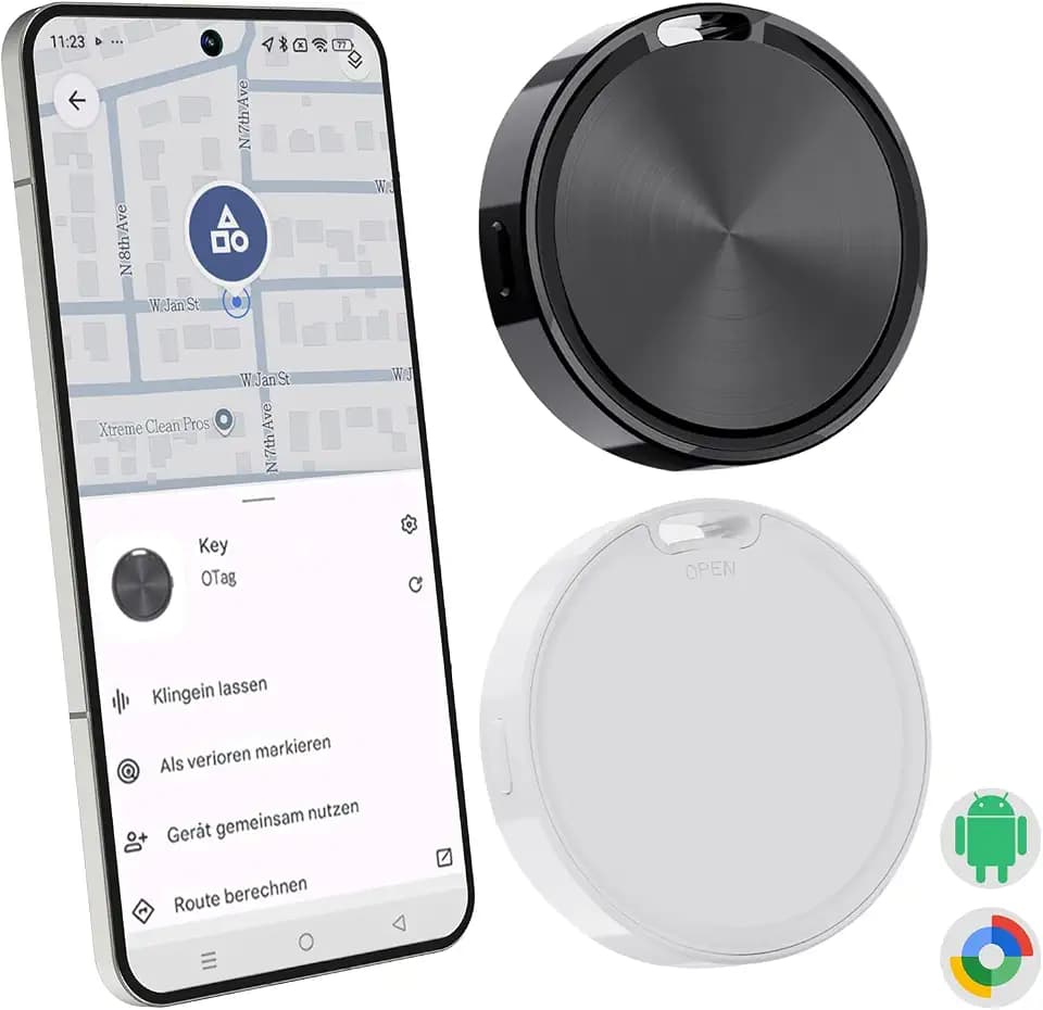 CooAoo Android Tracker Tag, Schlüsselfinder kompatibel mit Google Mein Geräte Finden (NUR Android) Smart Tag Android Tracker Key Finder für Taschen & Koffer, Schlüssel, Gepäck, 2er Pack