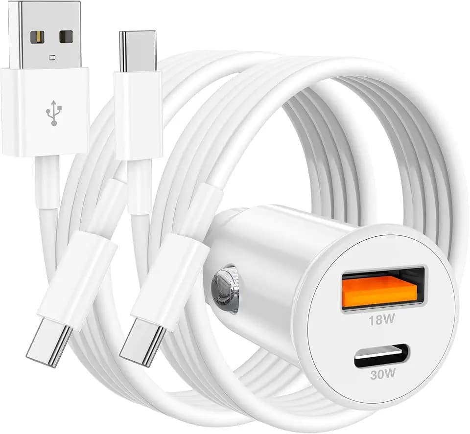 48W USB C Car Charger, Dual Port USB-C & USB-A Car Fast Charging Adapter