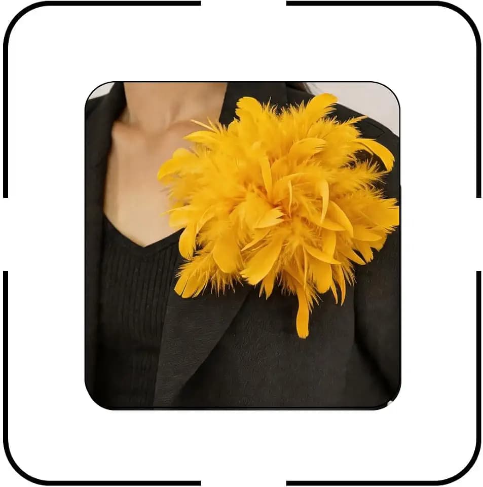 Oversized Flower Feather Brooch Pin For Women，Elegant Floral Feather Corsage Large Brooches Lapel Pins Hairpin Jewelry Accessories Decorations for Wedding Festival Party Dance Banquet