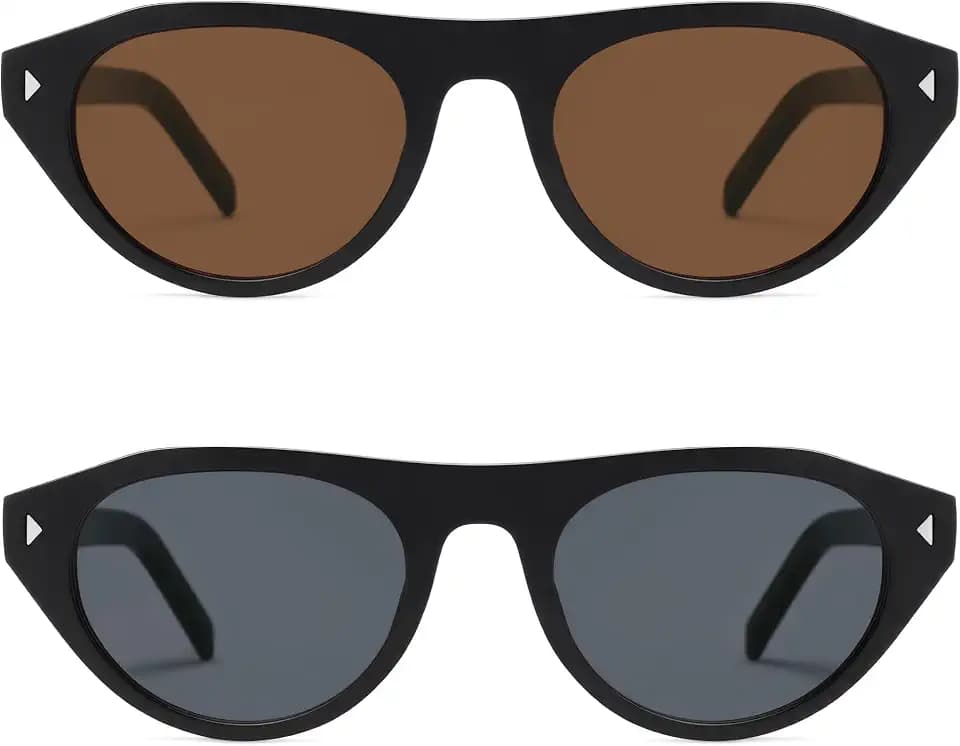 VANLINKER Retro Small Oval Cateye Sunglasses for Women Men VL9915