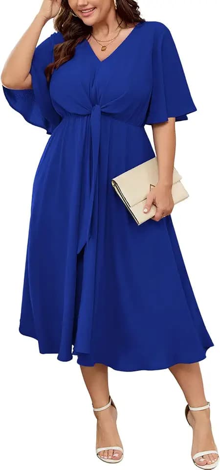 SCOMCHIC Women Plus Size Midi Dresses for Wedding Guest
