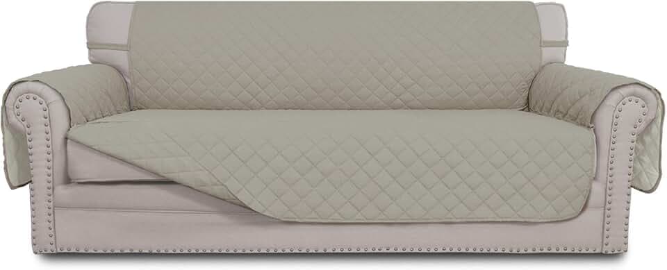 Easy-Going Reversible Couch Cover, 3 Cushion Sofa, X-Large, Beige/Beige