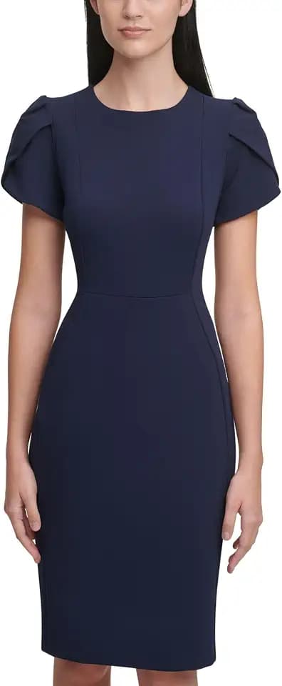 Calvin Klein Tulip Sleeve Floral Sheath