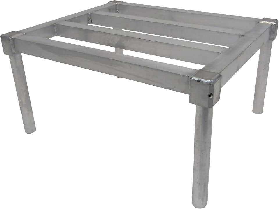 Channel ADE2024KD Dunnage Rack, Tubular Style, Knock Down Series, Aluminum Construction, 2200 lbs Capacity, 24"W x 20"D x 12"H, For Walk-in Freezers, Refrigerators and Dry Storage, NSF, Made in USA