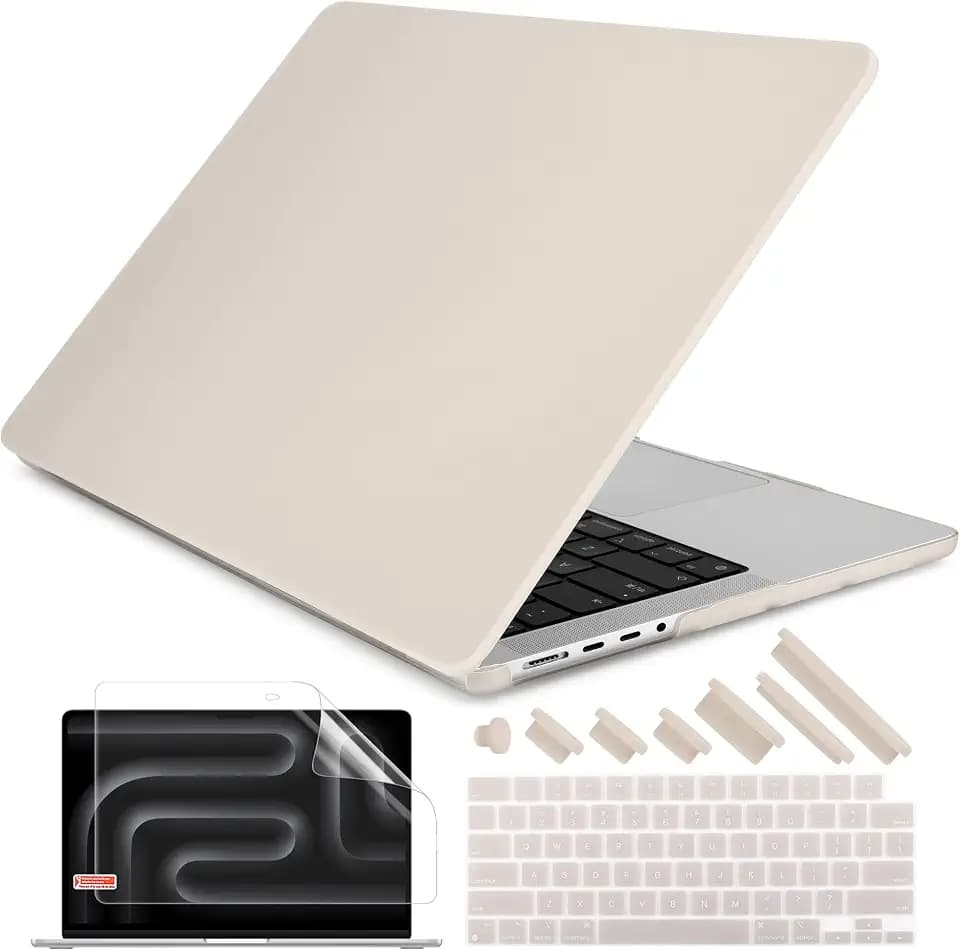 DONGKE Compatible with M5 MacBook Pro 14 inch Case M4 M3 M2 M1 2026 2024-2021 A3427 A3426 A3434 A3112 A3401 A3185 A2918 A2992 A2779 A2442 Pro Max, Plastic Hard Shell Coverr, Matte Stone