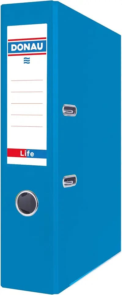 DONAU PREMIUM 25er Pack Ordner A4/75mm/7 5 cm/Blau Neon Kunststoffbezug PP/Papier/Schlitzordner Büroordner Aktenordner Metall Kantenschutz/ideal für Büro und Schule/Grün Punkt 3969001PL-10