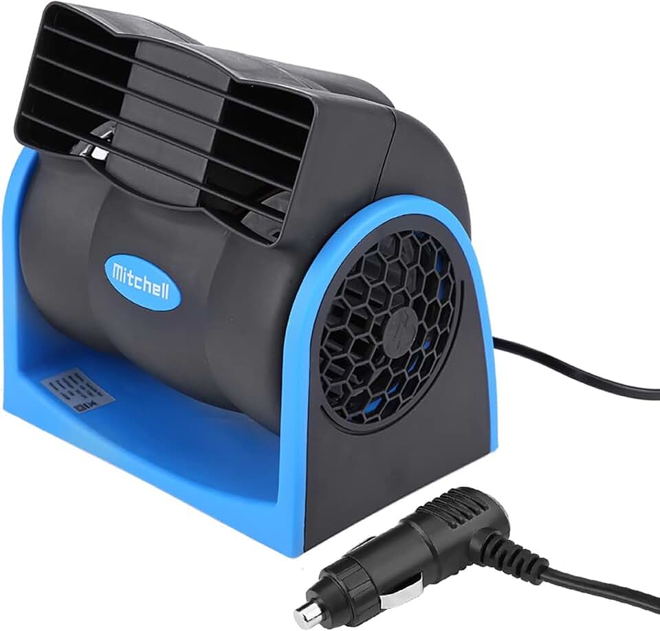 Auto-Ventilator, Kühlluftkreislauf, 12 V, Verbindet mit Zigarettenanzünder/niedrigem Geräuschpegel für Auto, LKW, Vangen, SUV, Wohnmobil, Boot