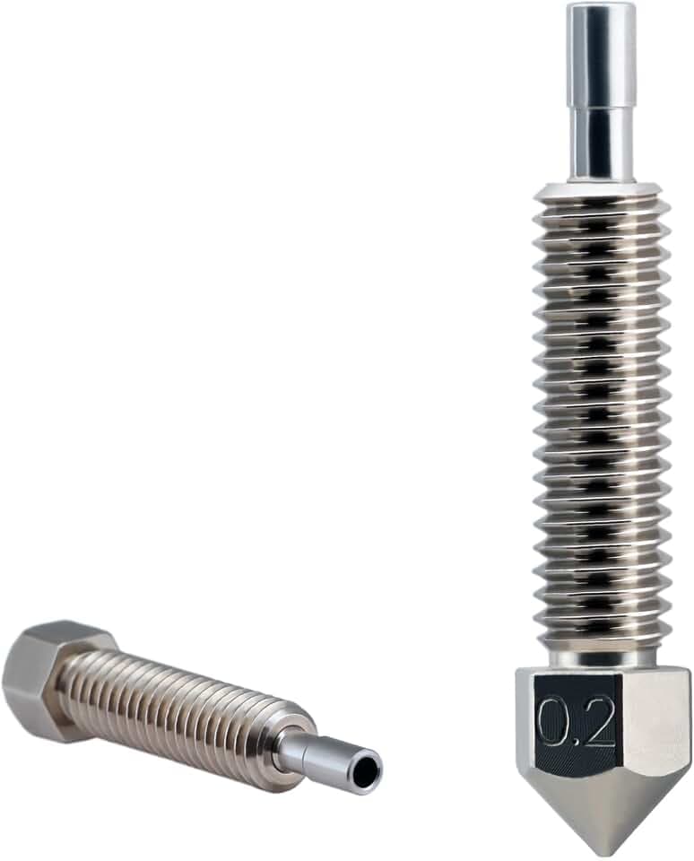 Micro Swiss Brass Plated Wear Resistant Nozzle for FlowTech Hotend - 0,20 mm