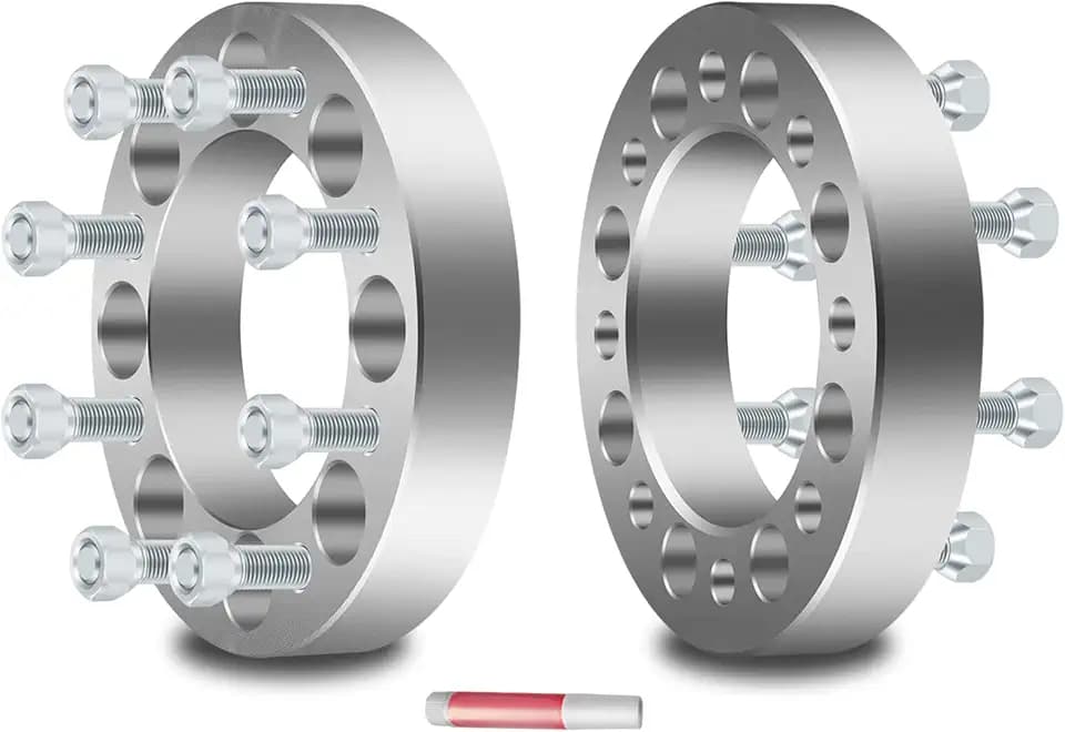 SCITOO 8x6.5 Wheel Spacers 1.5" Hub Bore 130mm with 14x1.5 Studs Silver