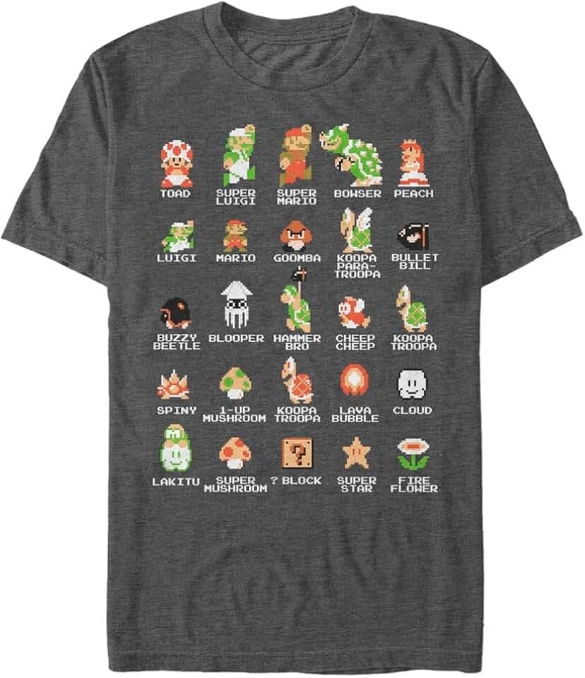 Nintendo Herren Pixel Cast T-Shirt