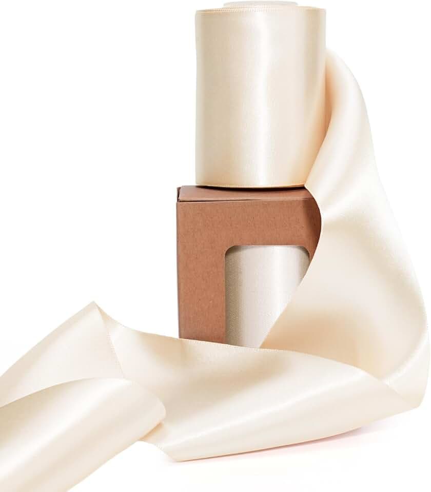 LaRibbons Nude Satin Ribbon 3 Inch x 10 Yards Double Faced