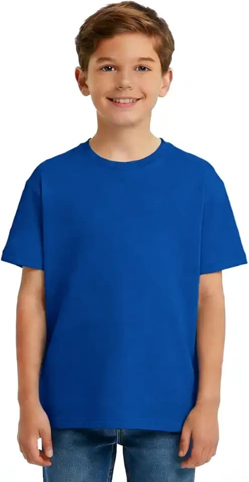 Boys Short Sleeve T-Shirt Kids Cotton Tees Crewneck Tops Basic Shirts
