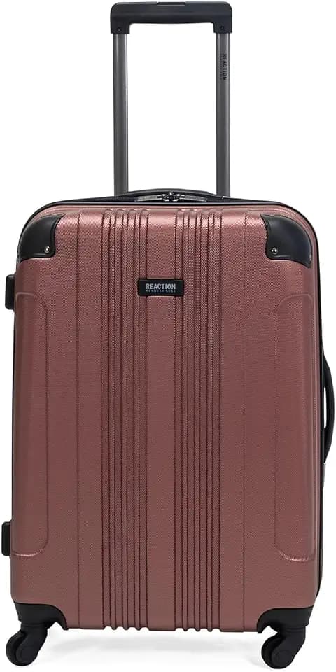 Kenneth Cole REACTION Out of Bounds Lightweight Hardshell 4-Wheel Spinner Luggage, Rose Gold, 24-Inch Checked