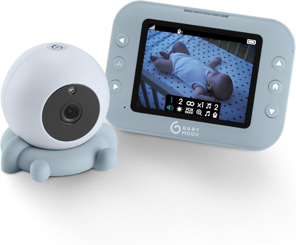 Babymoov Babyphone mit Kamera YOO ROLL - Wiederaufladbare Akkus - 10 Stunden Akkulaufzeit- 3,5' Bildschirm - Reichweite 300m - Sleep Technology - Nachtsicht