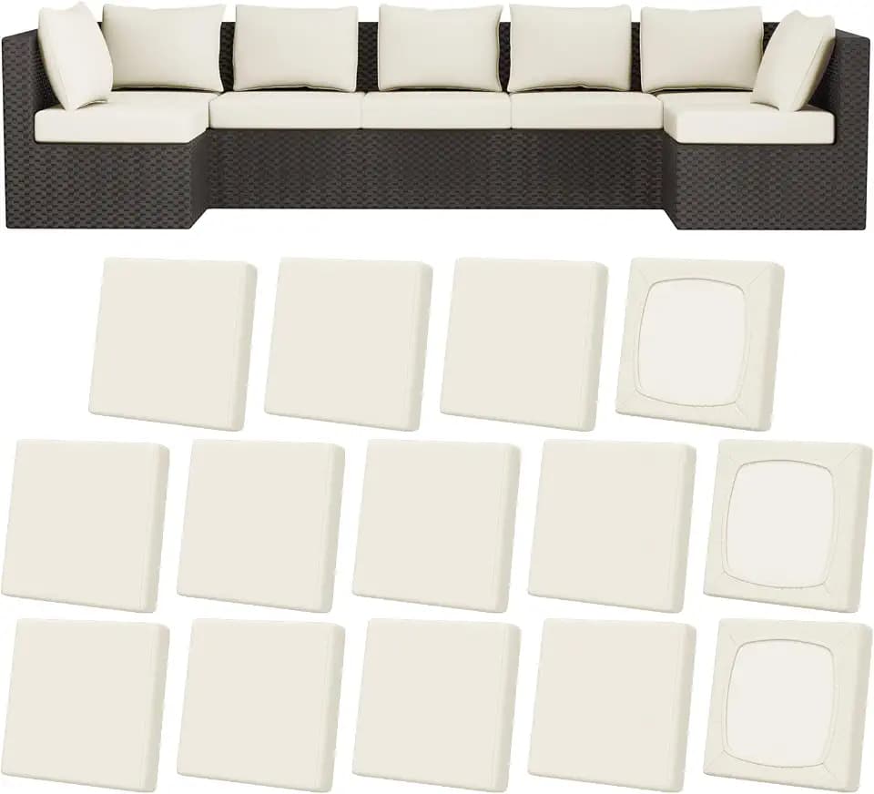 Large Patio Outdoor Cushion Covers, Stretch Couch Chair Furniture Slipcover