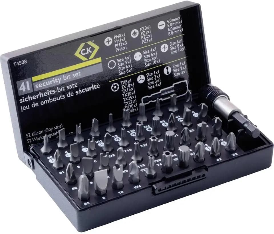 C.K Sicherheits-Schraubendreher-Bits (25 mm), 41-teiliger Satz, T4508