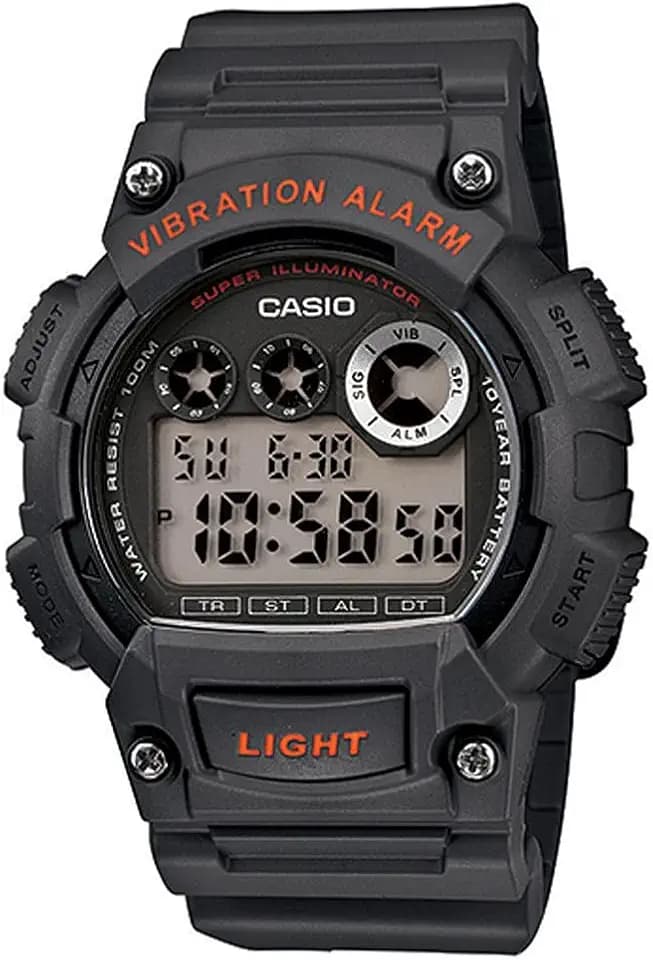 Casio W735H Series | Men’s Digital Watch | 1/100 SEC Stopwatch | Countdown Timer | Super Illuminator LED Light | 100 M Water Resistance | Daily Alarm | Auto Calendar | Dual Time | 10 Yr Battery