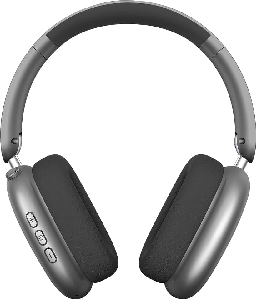 Wentronic Y01 Noise-Cancelling-Kopfhörer, Kabellose Over-Ear-Kopfhörer, Bluetooth 5.3, Hi-Res Sound, 48h Wiedergabe, faltbar, mit Mikrofon für iOS/Android/PC – Grau