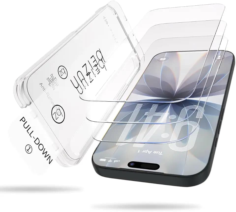 Beizun for iPhone 17 Screen Protector, 3-Pack 9H+ Tempered Glass, Easy Installation, Bubble-Free & Dust-Free, Case Friendly, Full Coverage, 3D Curved Edges
