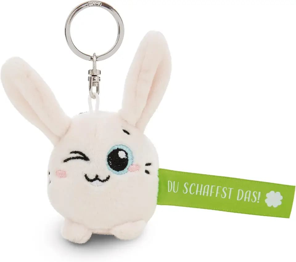 Schlüsselanhänger Hase "Du schaffst das!" grün 5cm