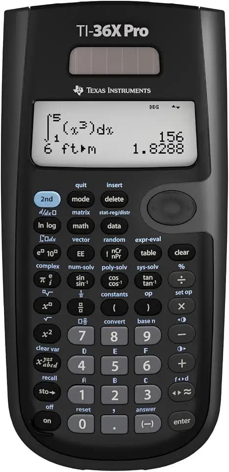 Texas Instruments TI-36X PRO Schulrechner (4-zeilig), nur mit französischer Anleitung und Sprache, 36PRO/TBL/1L1, BLACK
