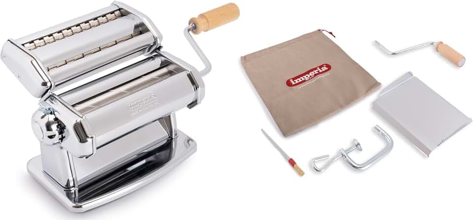 Imperia IPASTA Ruvida Klassische Linie. Nudelmaschine für raue Pasta 100% Made in Italy. Frischpastamaschine aus Edelstahl. Teigmaschine erstellt raue Teigblätter für Lasagne, Pappardelle, Fettuccine