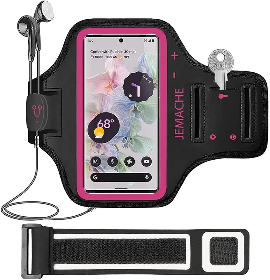 Running Armband for Google Pixel 11/10/9 Pro XL, 8/7/6 Pro (Rosy)