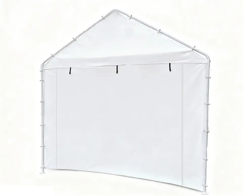 Rutile 10x20 Carport Replacement Sidewall, 180G PE Waterproof & UV Protected Sidewall Cover (White, Front/Back Panel)