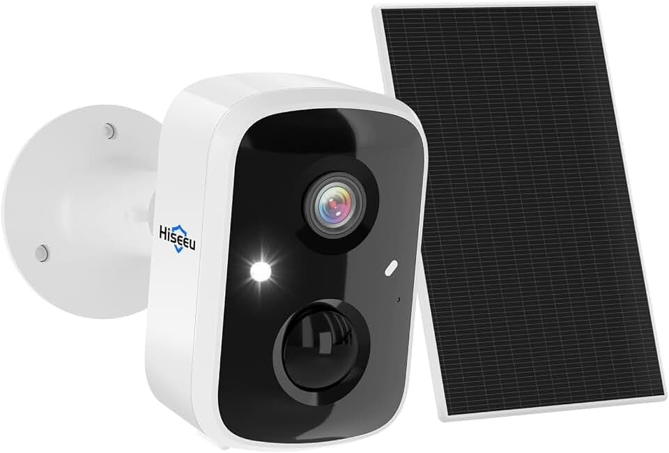 Hiseeu 2K Überwachungskamera Aussen Akku Solar WLAN mit KI-Erkennung