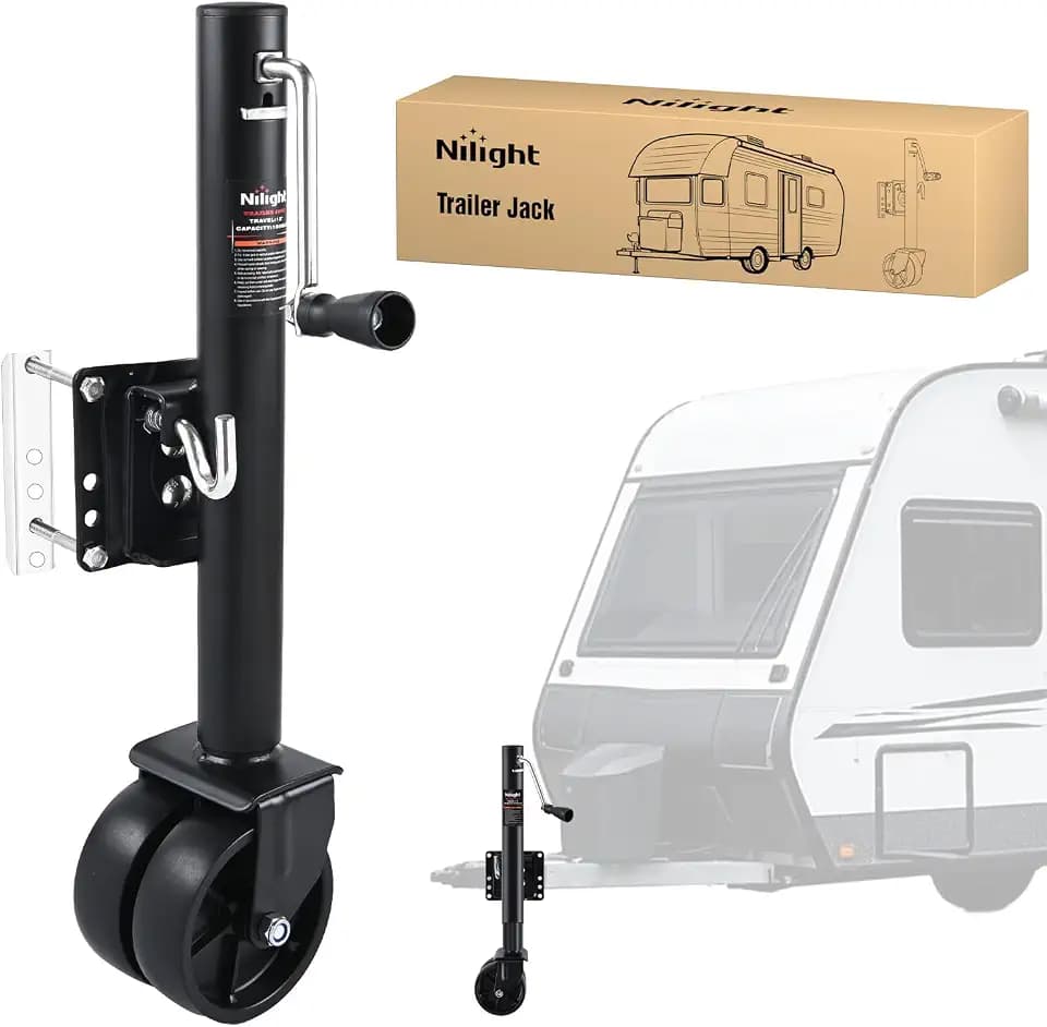 Nilight Trailer Jack with Wheel 1500 LBS 12" Vertical Travel Bolt-on Jacks
