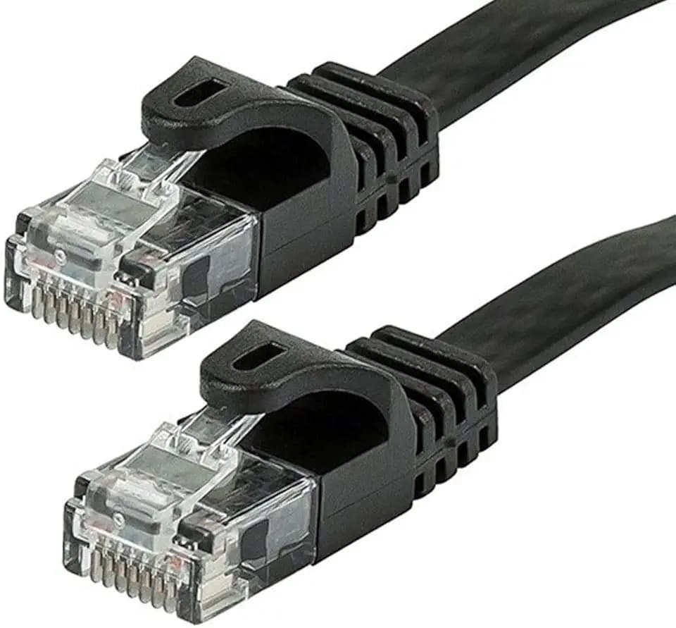 Monoprice Cat6 Ethernet Patch Cable - 50 Feet - Black | Flat Snagless RJ45, Flat, 550MHz, UTP, Pure Bare Copper Wire, 30AWG - Flexboot Series