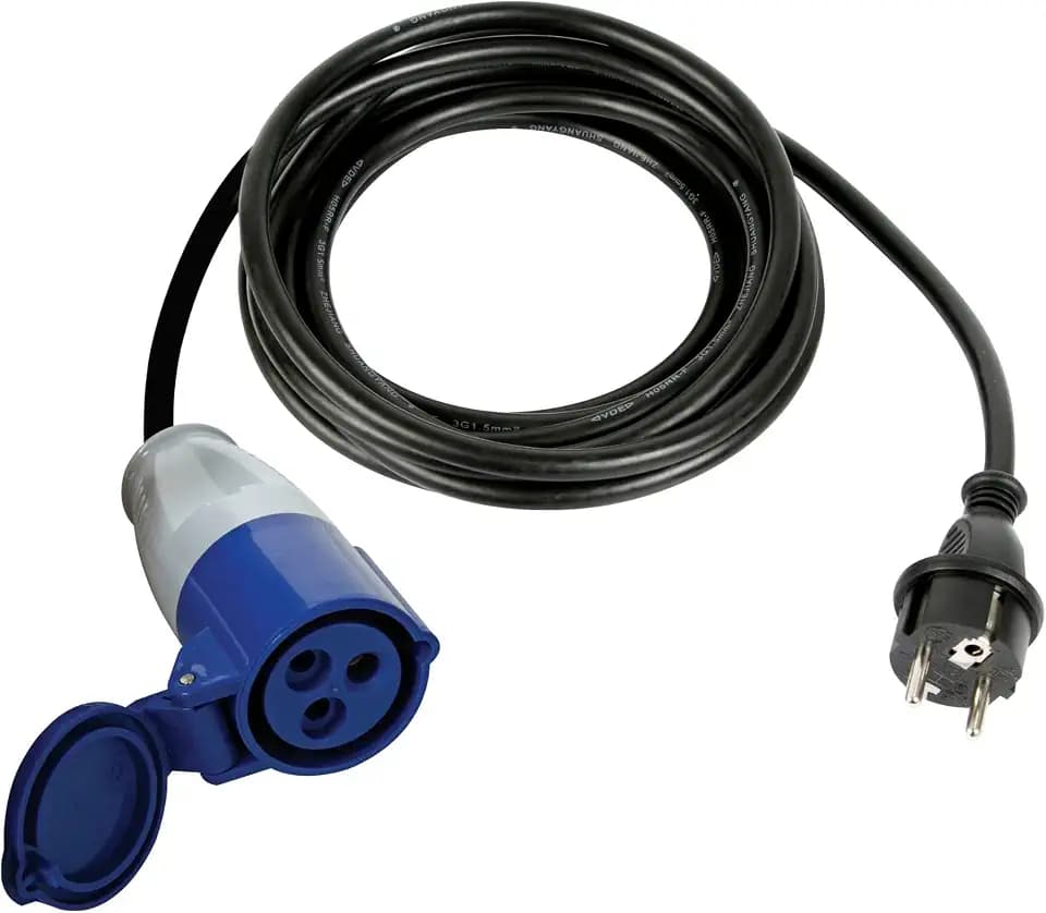 PEREL ECEEA3 Adapterkabel Schuko Stecker auf CEE Kupplung Länge 300cm