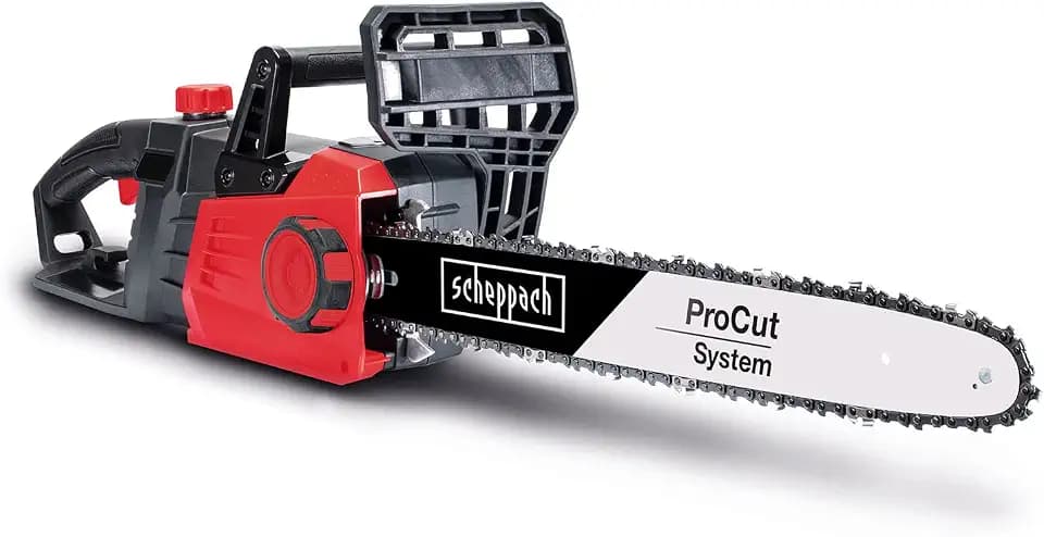 Scheppach Elektro Kettensäge CSE2700 | 2700W Leistung | 44cm Schnitt-Ø | 455mm ProCut Schwert & Kette | autom. Kettenschmierung | Handschutz mit integrierter Kettenbremse | Werkzeuglose Kettenspannung