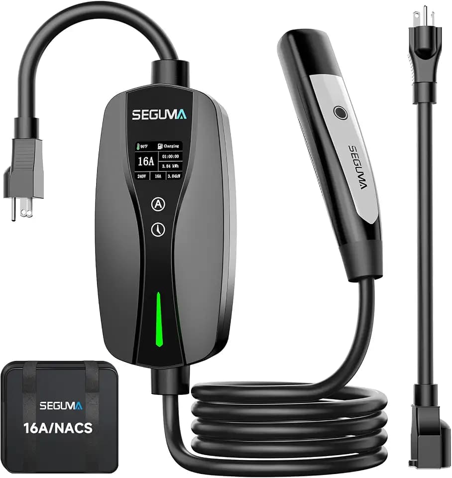 SEGUMA Level 1/2 Tesla Charger, 6-16A NACS EV Charger with NEMA 5-15 Plug