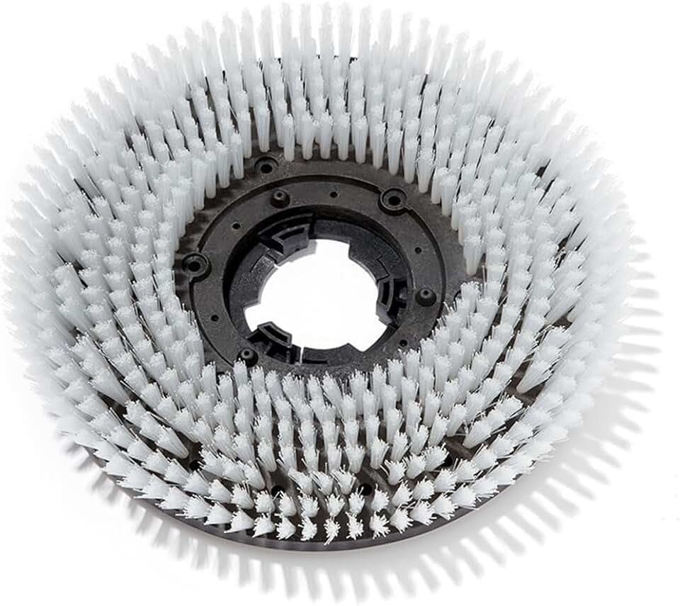 12-21Inch Commercial Floor Scrubber Brush Rotary Scrub Brush fit for Scrubber Machine-Medium Brush White (17 Inch Brush)