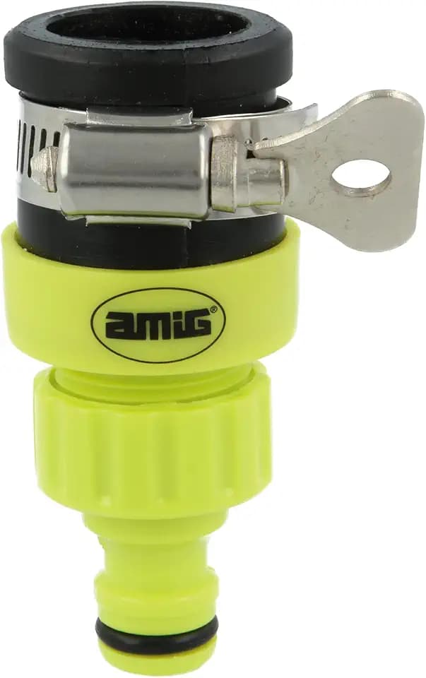 Amig - Universal-Schlauchadapter - mit Edelstahl-Schmetterlingsschraube - kompatibel mit den meisten Wasserhähnen - ABS-Kunststoff - Pistaziengrün