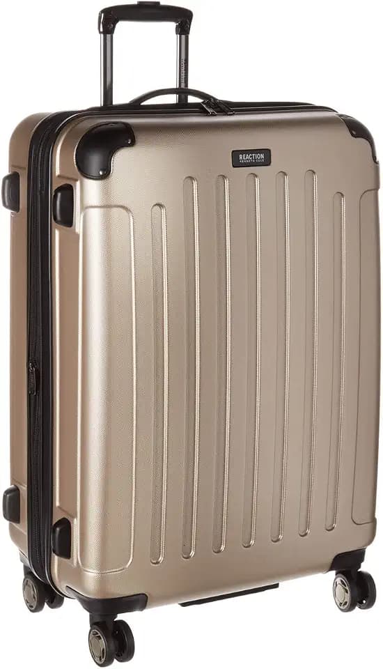 Kenneth Cole REACTION Renegade Luggage Expandable 8-Wheel Spinner Lightweight Hardside Suitcase, Champagne, 28-Inch Checked