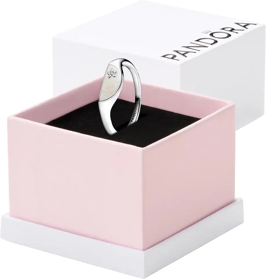 PANDORA Siegelring für Damen Halbiert Emaille Silber 193325C01