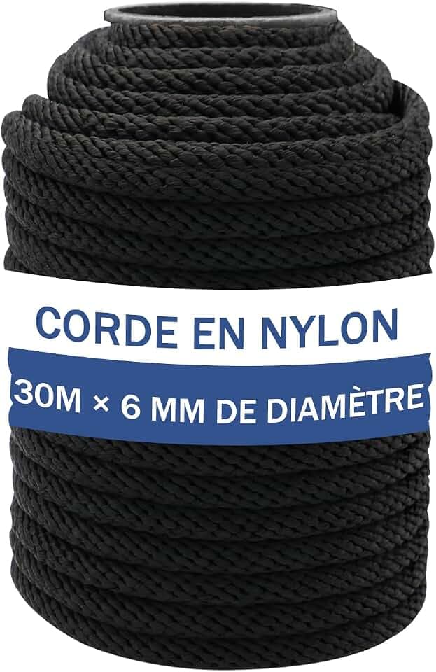 NQ Nylonseil, 30 m, 6 mm (schwarz)